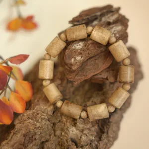 Vòng tay Trầm tốc Tự nhiên Trụ tròn Nâu sáng