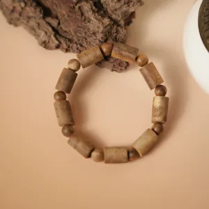 Vòng tay Trầm Tốc vườn Tự nhiên Trụ tròn Nâu sẫm